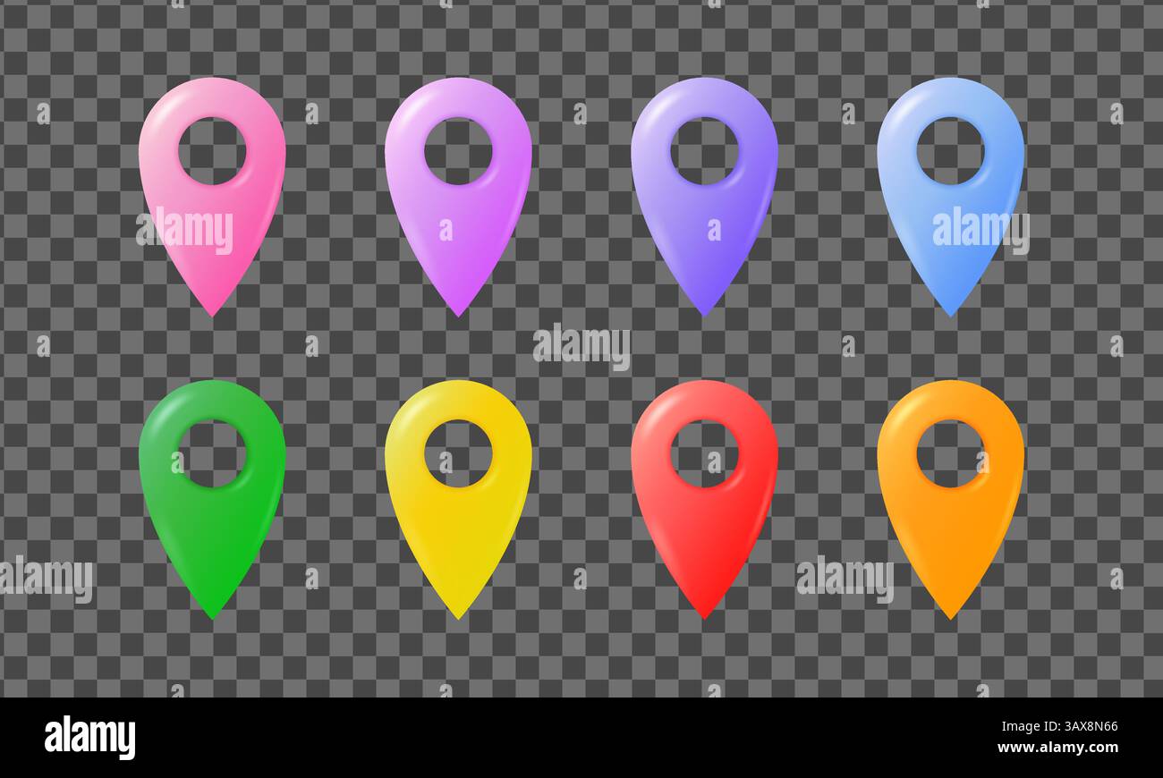 3d realistic location pin set Stock Vector Image & Art - Alamy