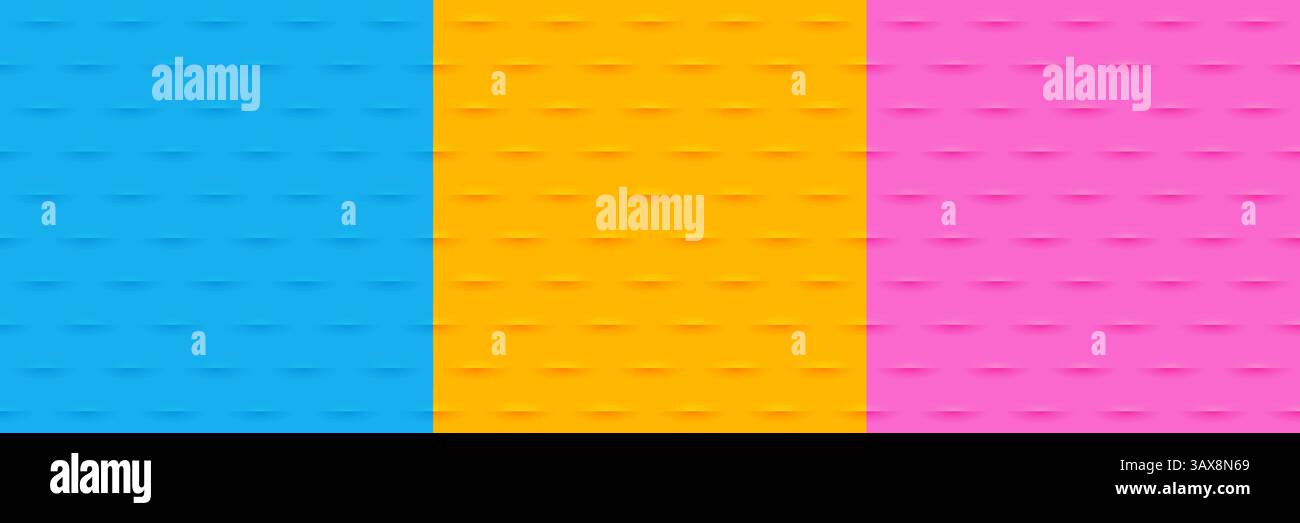3D background collection. Blue, yellow and pink square Stock Vector