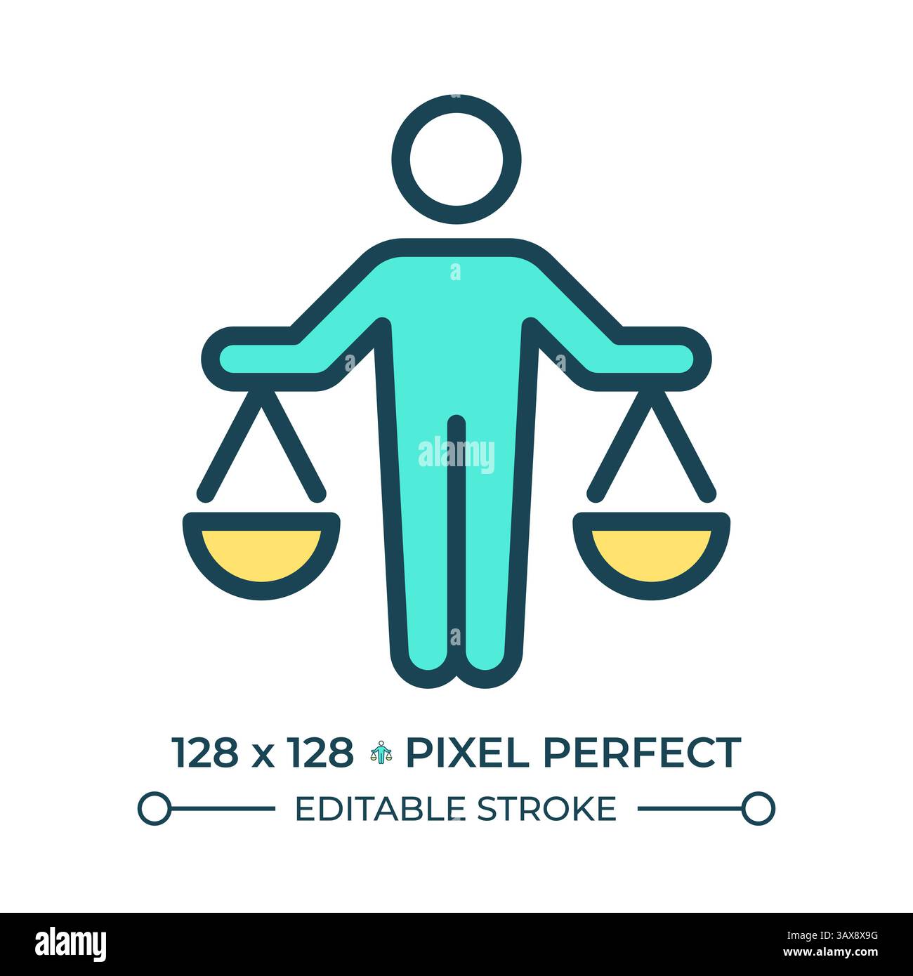 Right to equality before law pixel perfect line color icon Stock Vector ...
