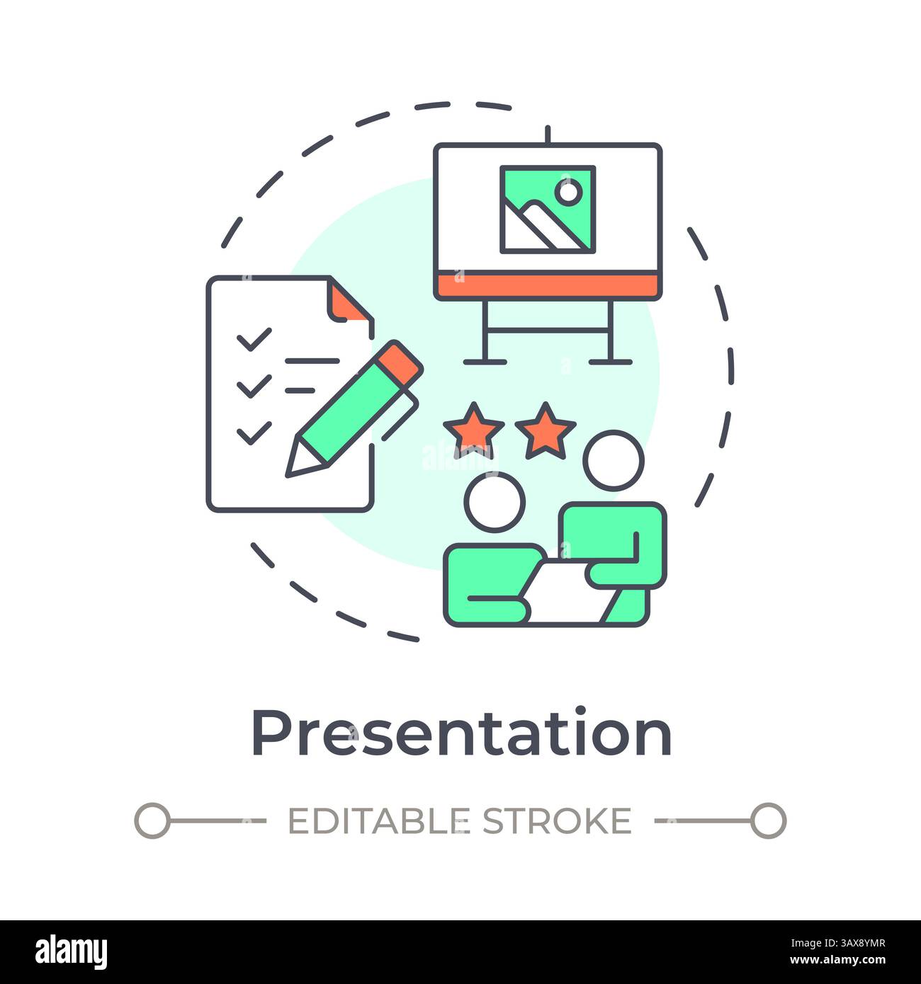 Presentation multi color concept icon Stock Vector