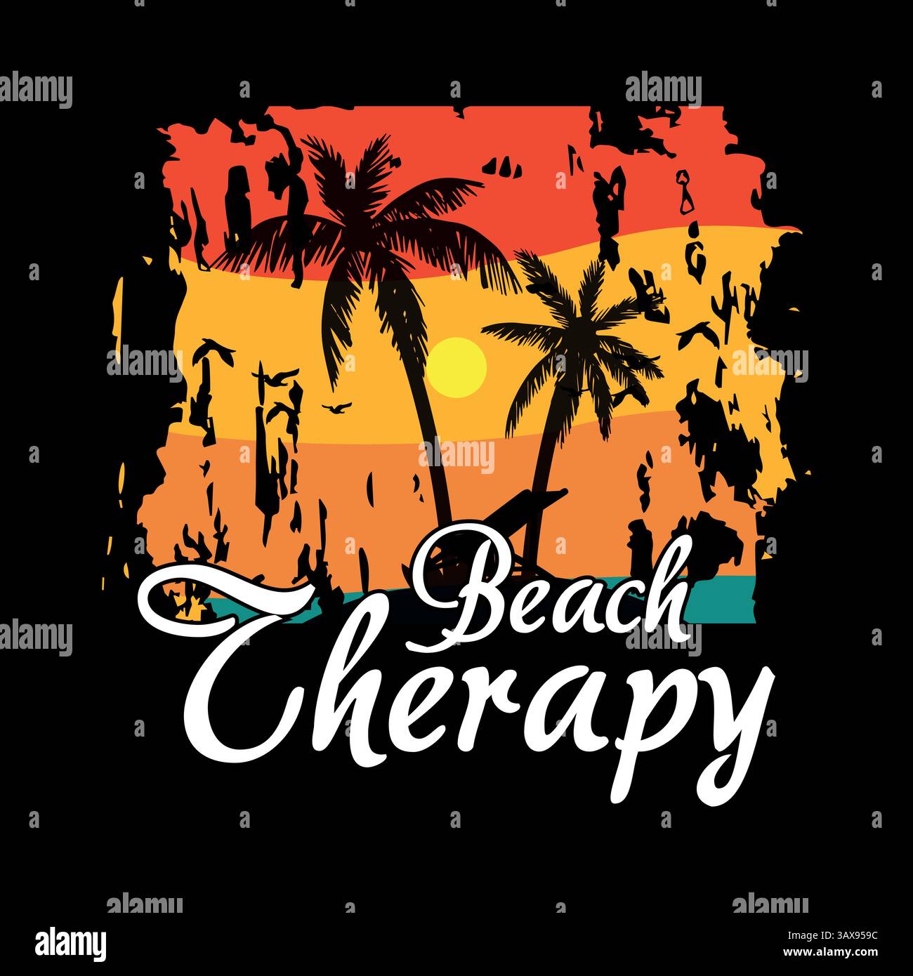 Summer beach t-shirt design Stock Vector
