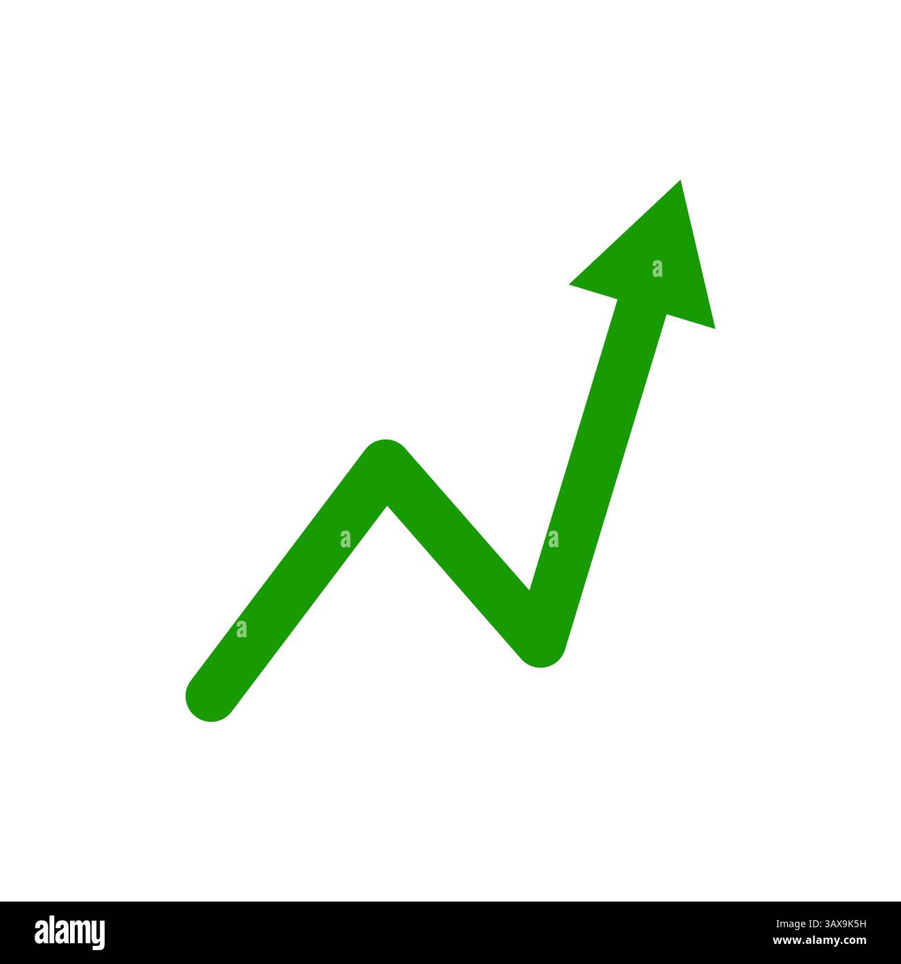 Green Graph Upward Arrow Vector Illustration of Growth and Progress ...