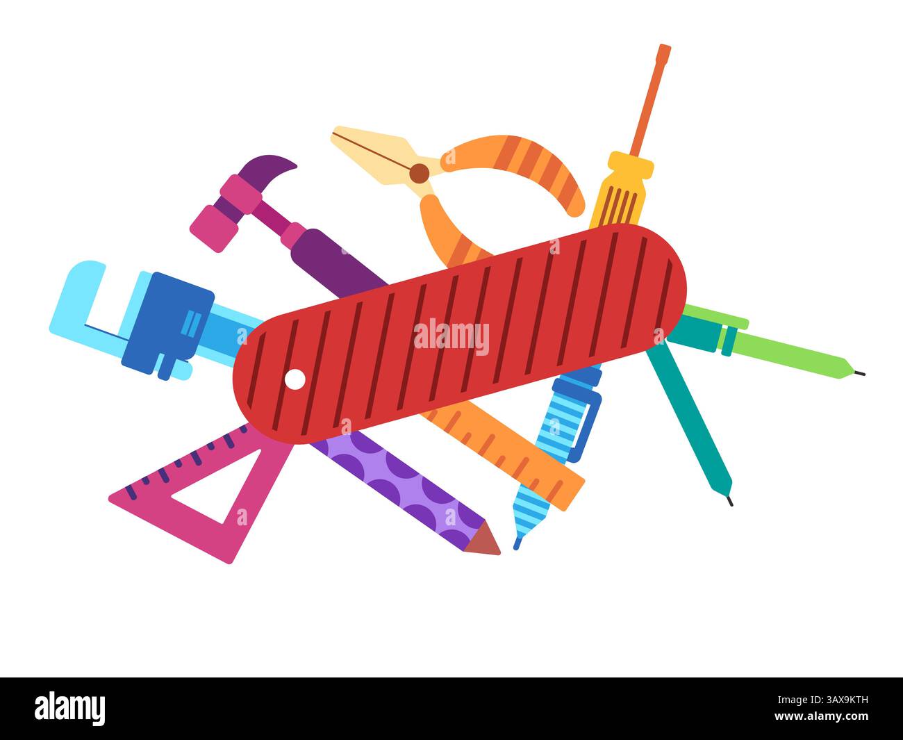 Worker pencil folding ruler Stock Vector Images - Alamy