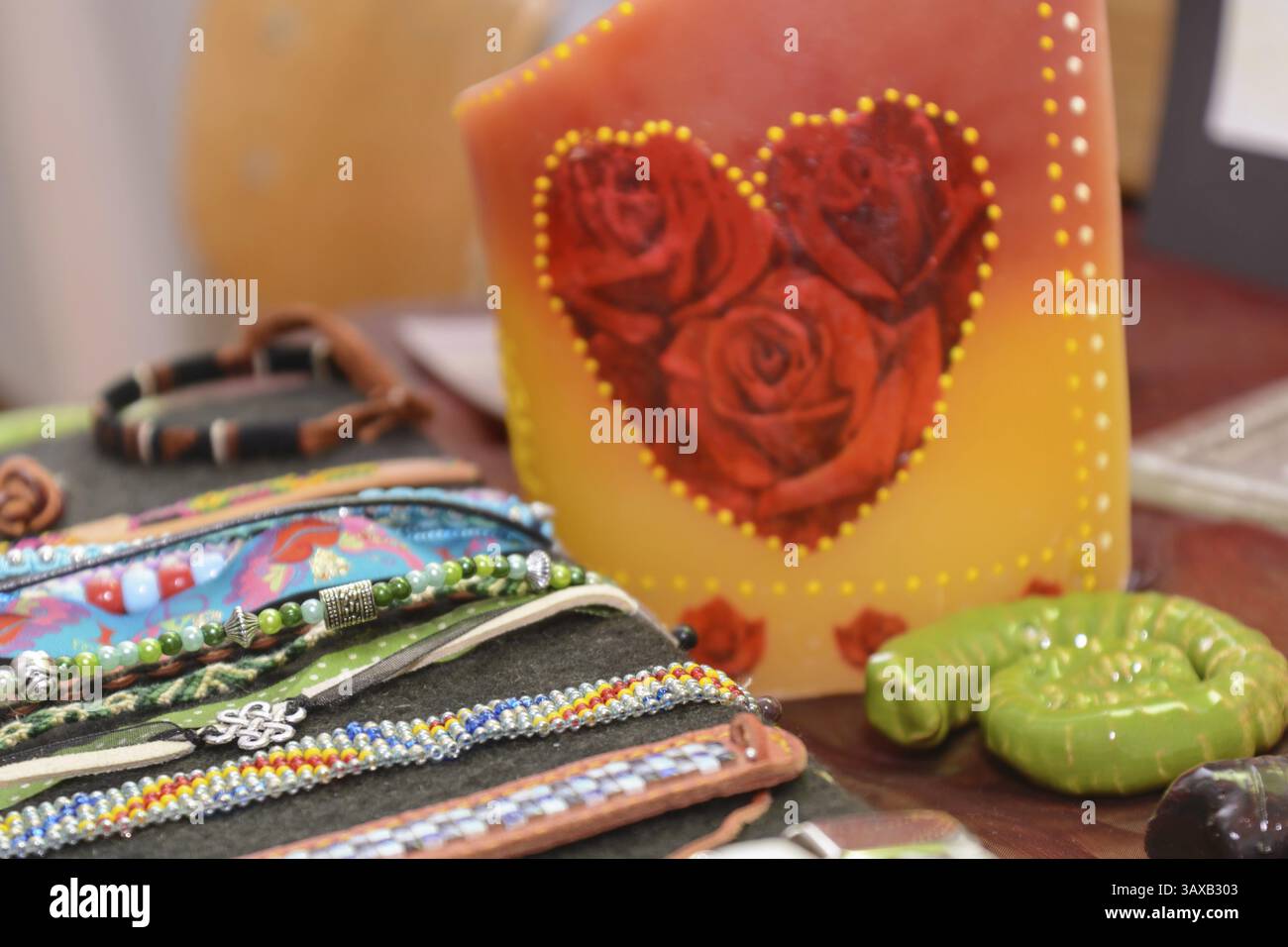 Colourful jewellery - fashion accessory close-up Stock Photo