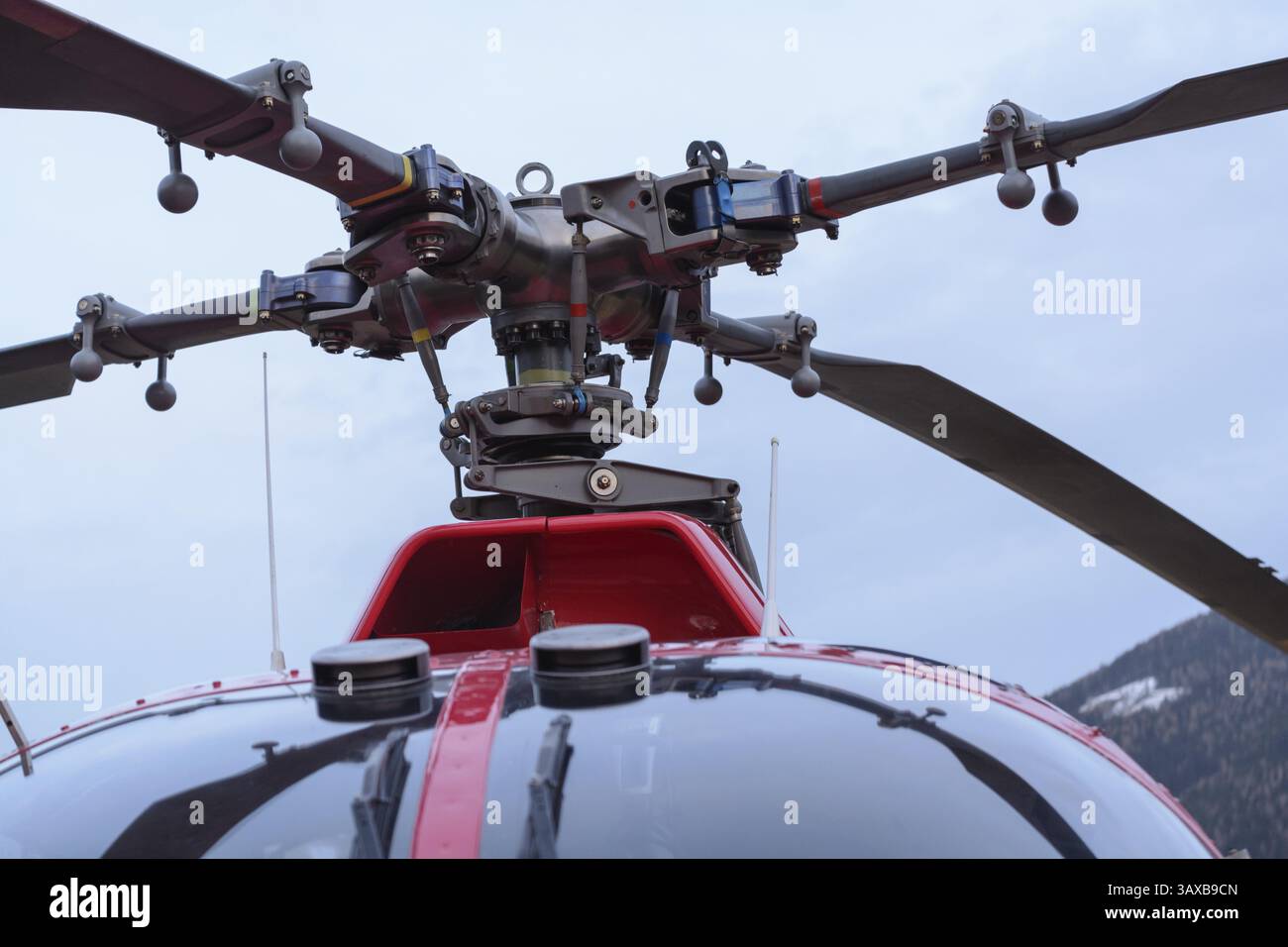 Rotor blades of a helicopter - close-up Stock Photo - Alamy