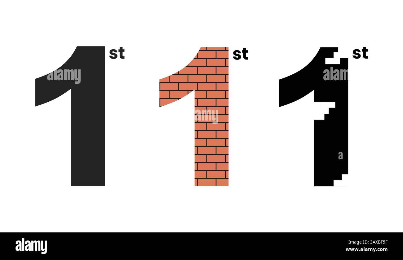 Set number one Stock Vector