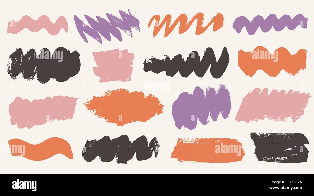 Vector stains abstract paint brush strokes set Stock Vector Image & Art ...