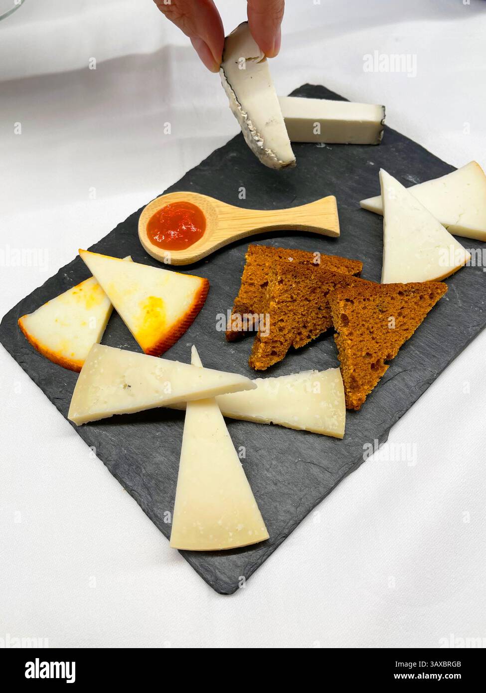 Cheese platter. Spain. - Smartphone Captured Stock Image