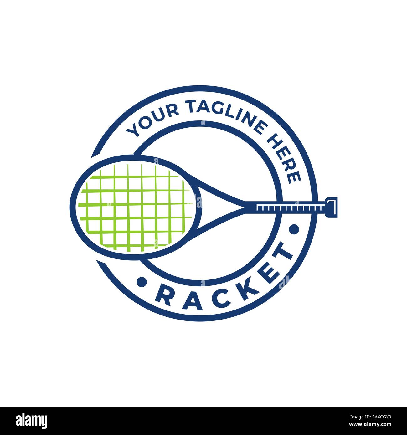 Vector Illustration of Tennis Racket Emblem Sports Logo Stock Vector ...