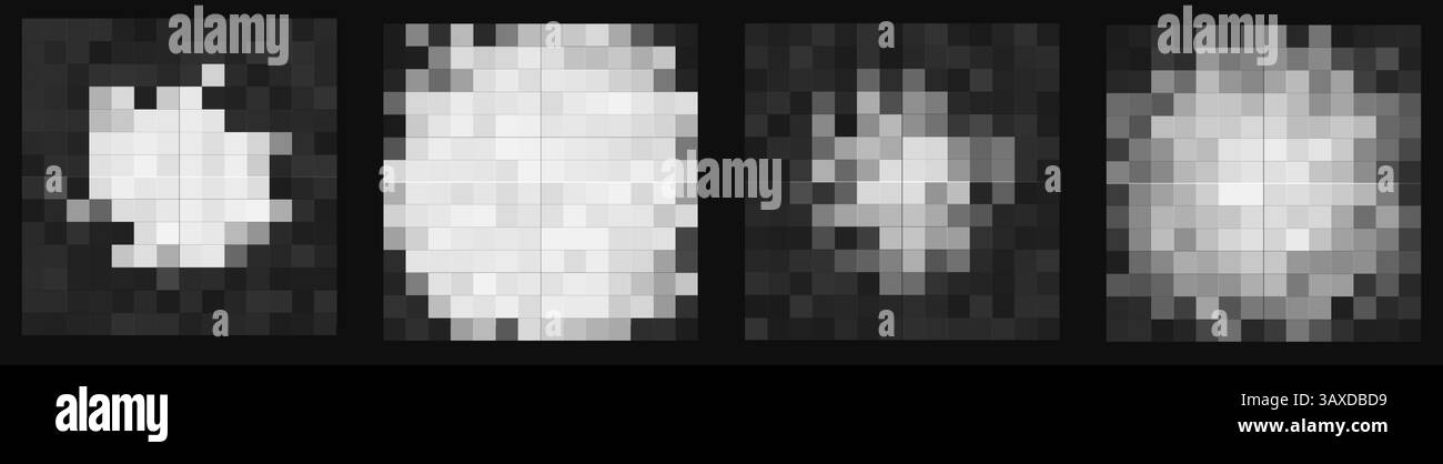 Monochrome Pixelate Censor Blur Effects Set for Pixel-Based Censorship ...