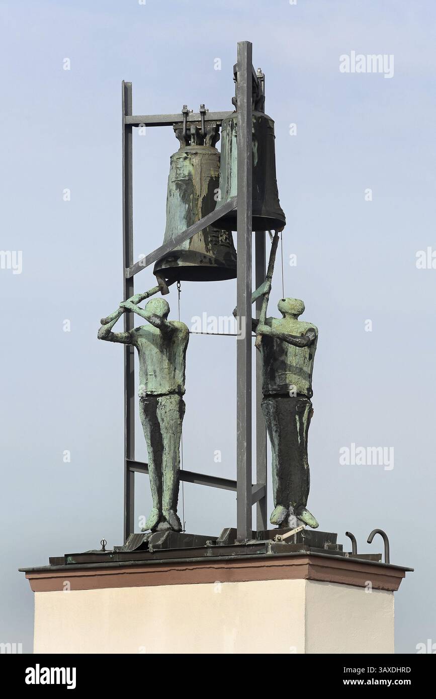 Old department stores' in Landau - Glockenspiel Stock Photo