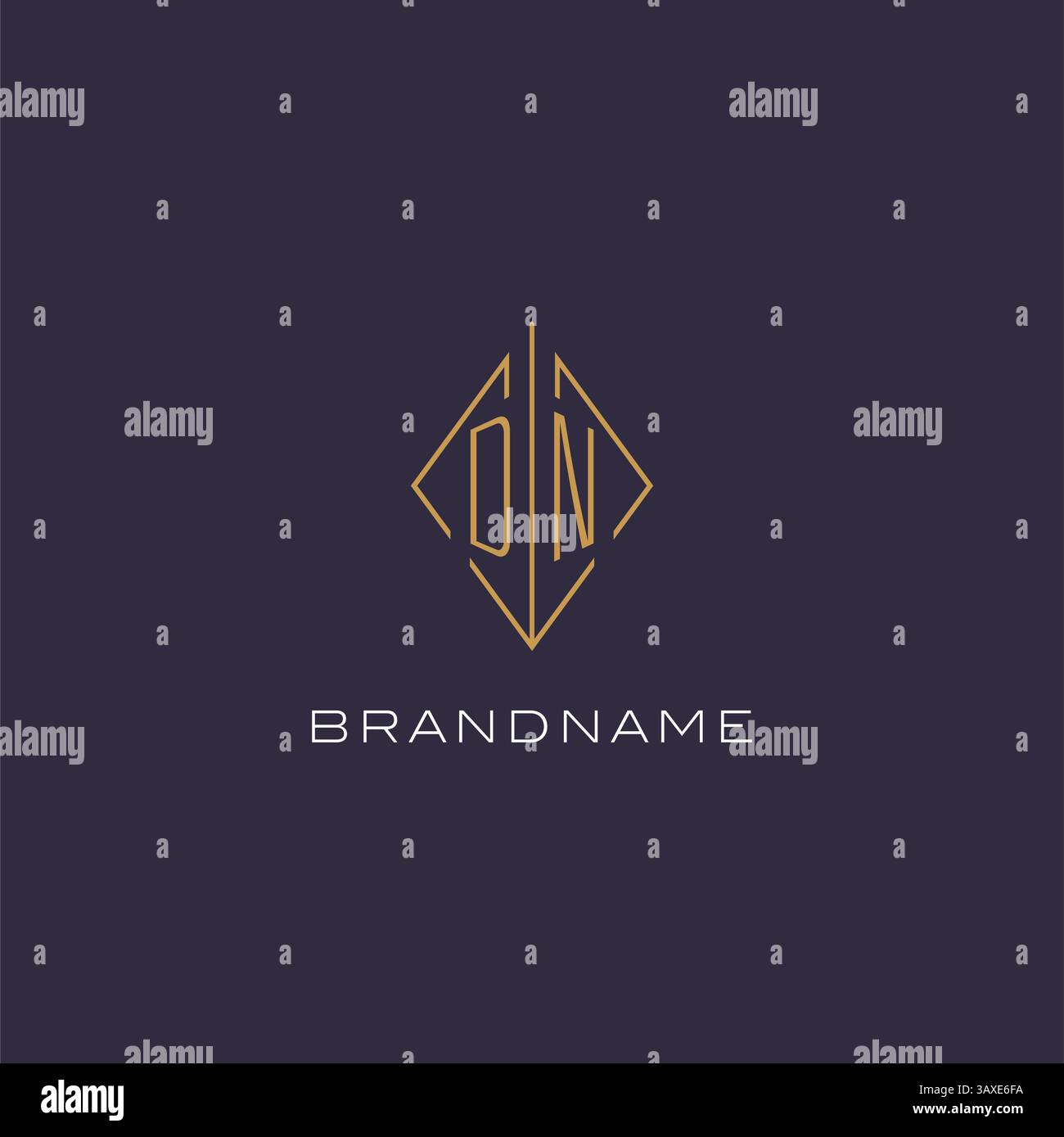 Initial letter DN logo monogram with diamond rhombus style design ideas vector graphic Stock Vector