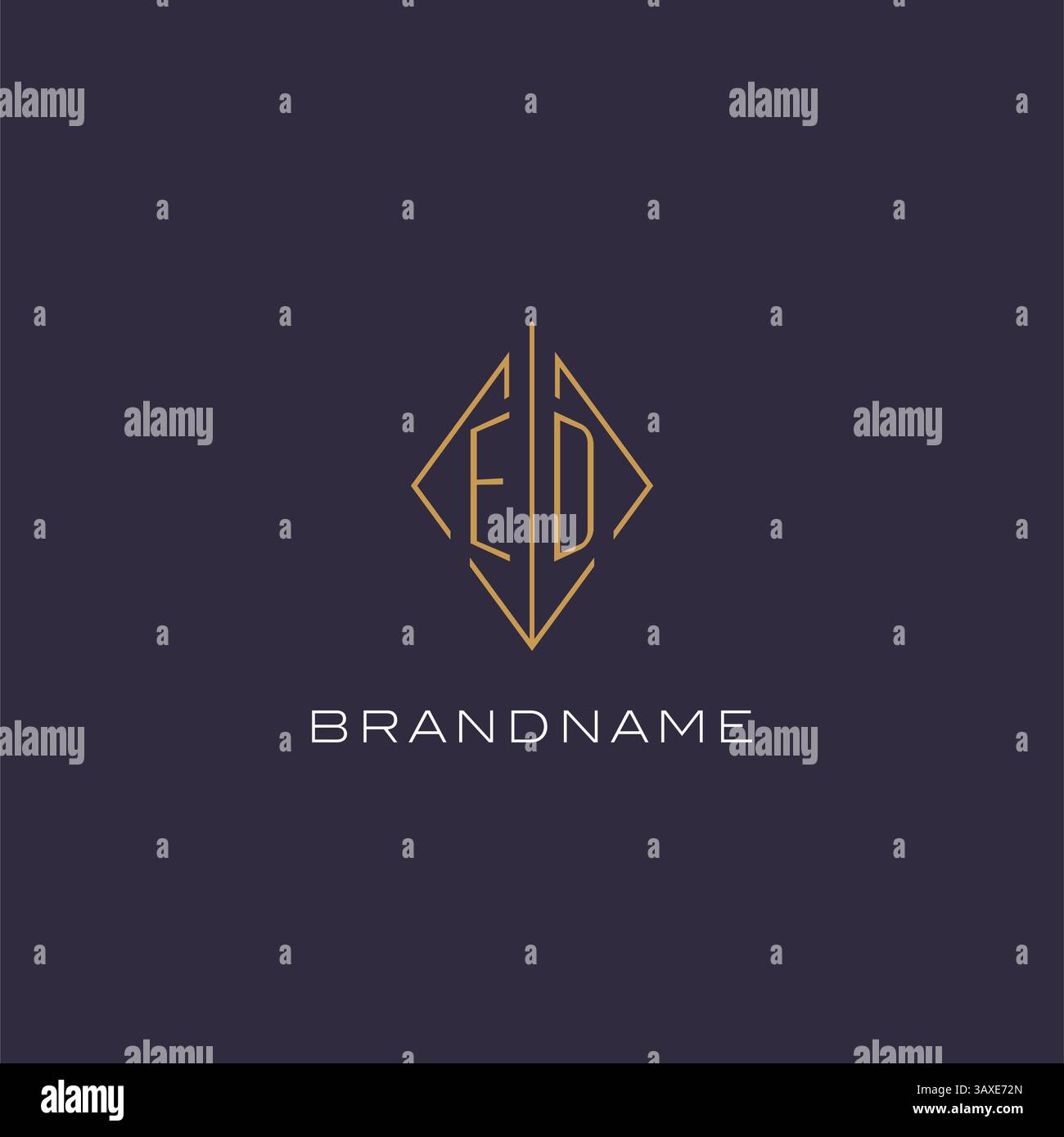 Initial letter ED logo monogram with diamond rhombus style design ideas vector graphic Stock Vector