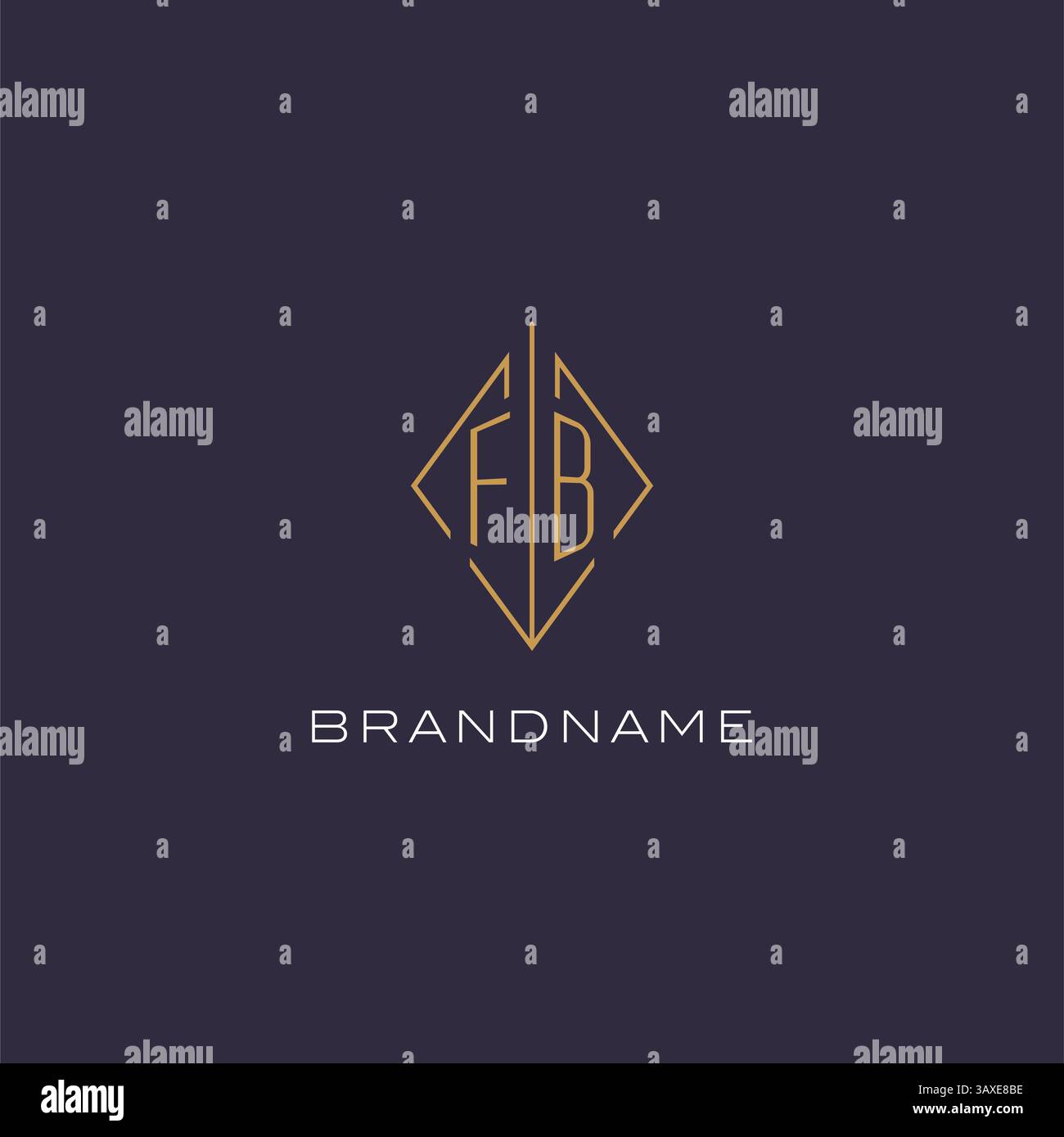 Initial letter FB logo monogram with diamond rhombus style design ideas vector graphic Stock Vector