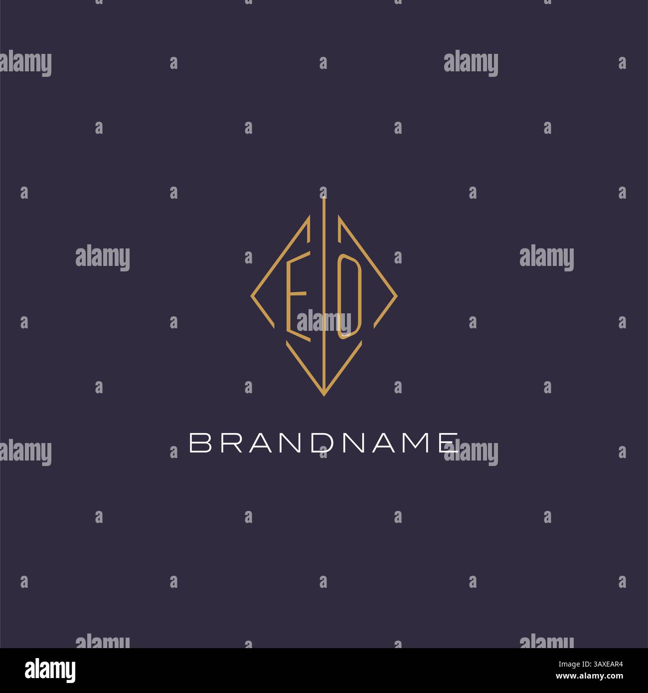 Initial letter EO logo monogram with diamond rhombus style design ideas vector graphic Stock Vector