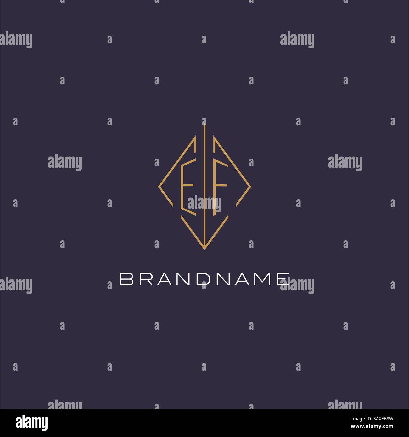 Initial letter EF logo monogram with diamond rhombus style design ideas vector graphic Stock Vector