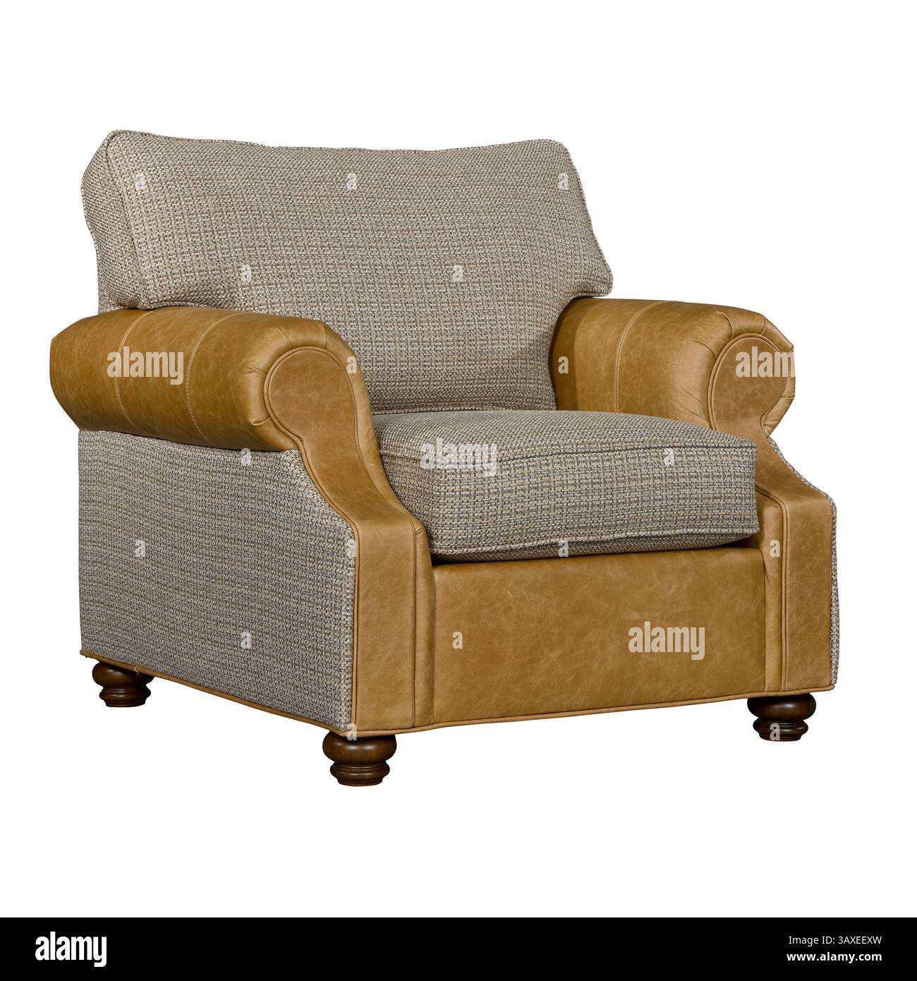 Curated visual reference: Fresh Look at An Elegant Armchair Is Upholstered In A Neutral Textured Fabric