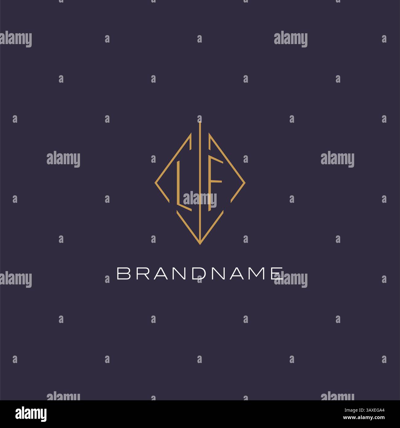 Initial letter LF logo monogram with diamond rhombus style design ideas vector graphic Stock Vector