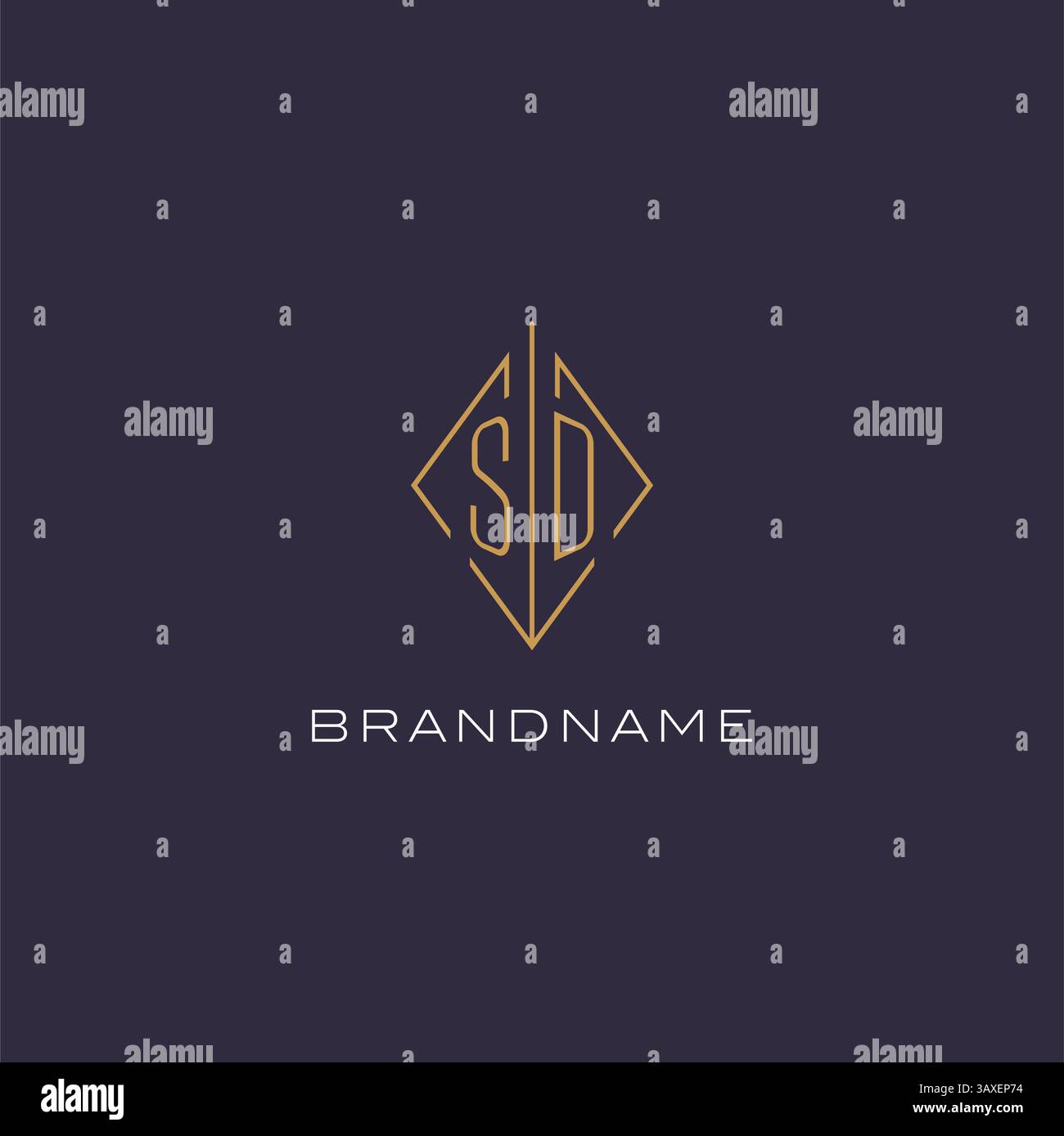 Initial letter SD logo monogram with diamond rhombus style design ideas vector graphic Stock Vector