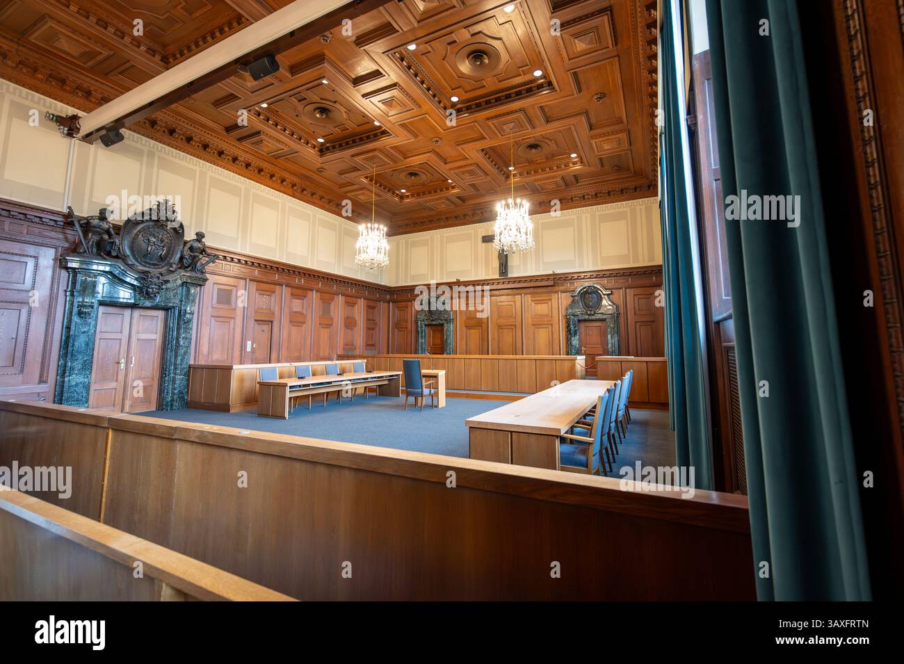 Nuremberg, Germany, August 2, 2023. Courtroom 600 where the famous war ...