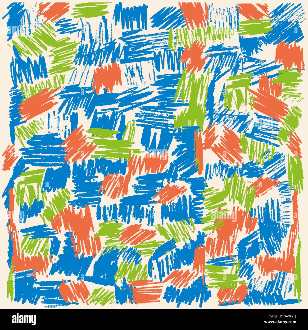 Lines Abstract Doodle Pattern - Multiple Colors on Light Background - Handdrawn Illustration Vector Stock Vector
