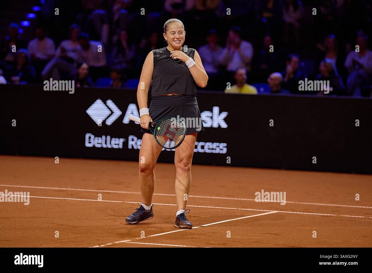 Stuttgart, Baden-Wuerttemberg, Germany. 21st Apr, 2025. Jelena Ostapenko of Latvia during the 48. Porsche Tennis Grand Prix Stuttgart - WTA500 (Credit Image: © Mathias Schulz/ZUMA Press Wire) EDITORIAL USAGE ONLY! Not for Commercial USAGE! Credit: ZUMA Press, Inc./Alamy Live News Stock Photo