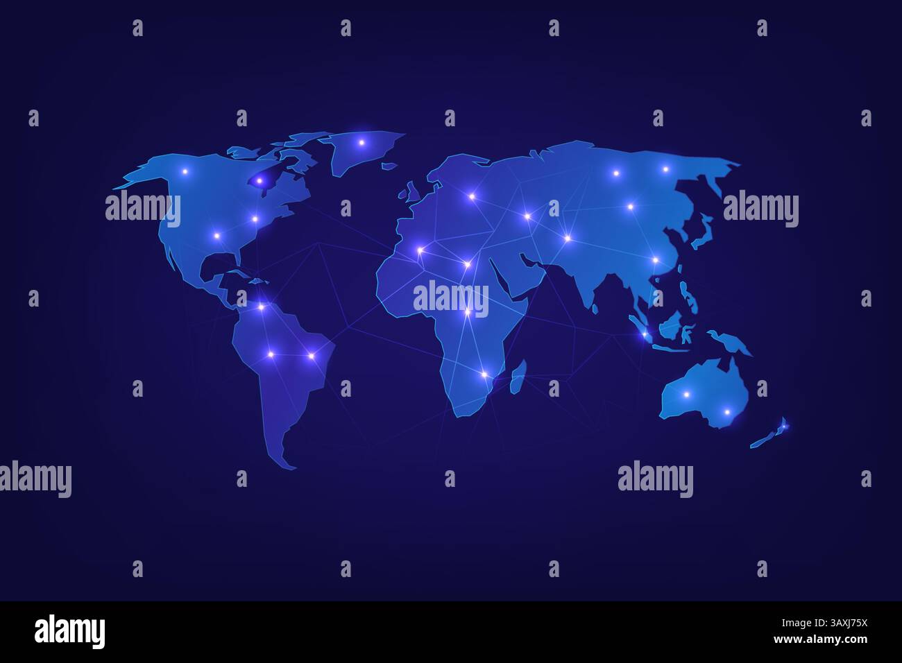 Technology Concept World map Global connection and communication, vector illustration Stock Vector