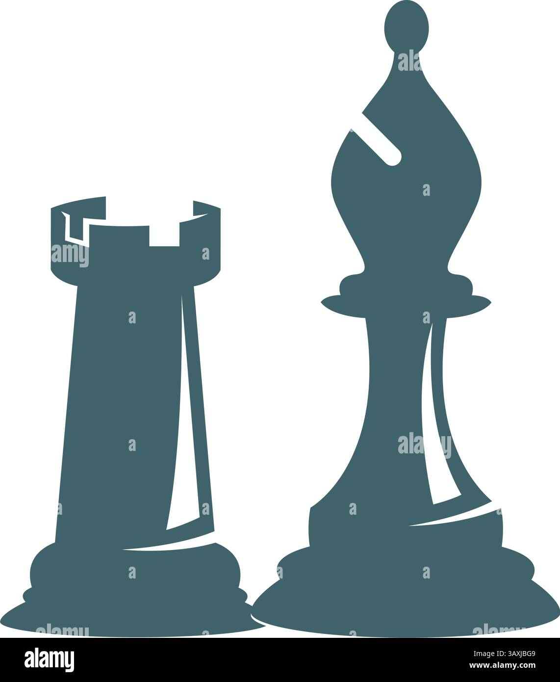 Chess piece logo design template Stock Vector