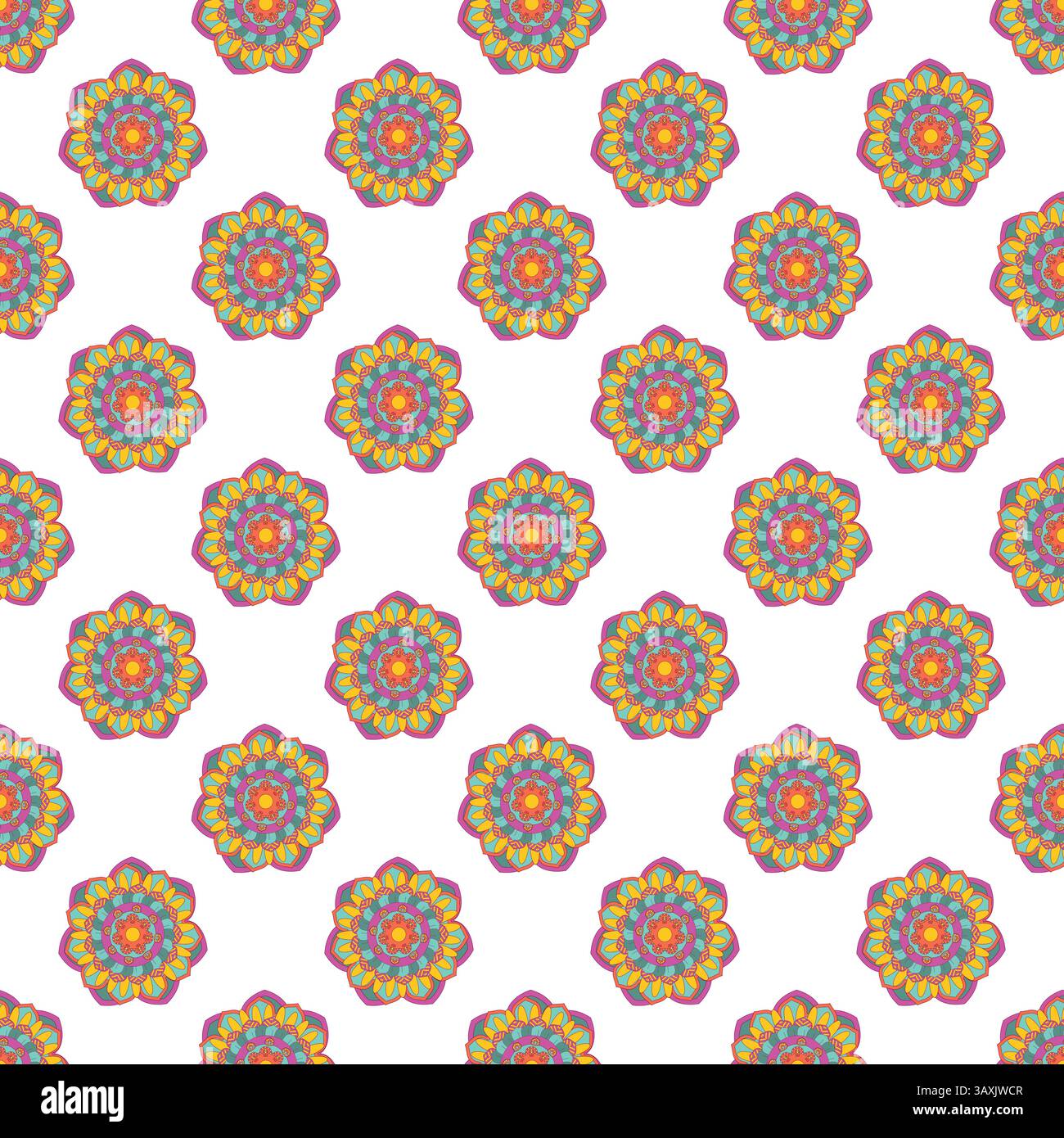 Seamless paisley patchwork pattern on white background Stock Vector