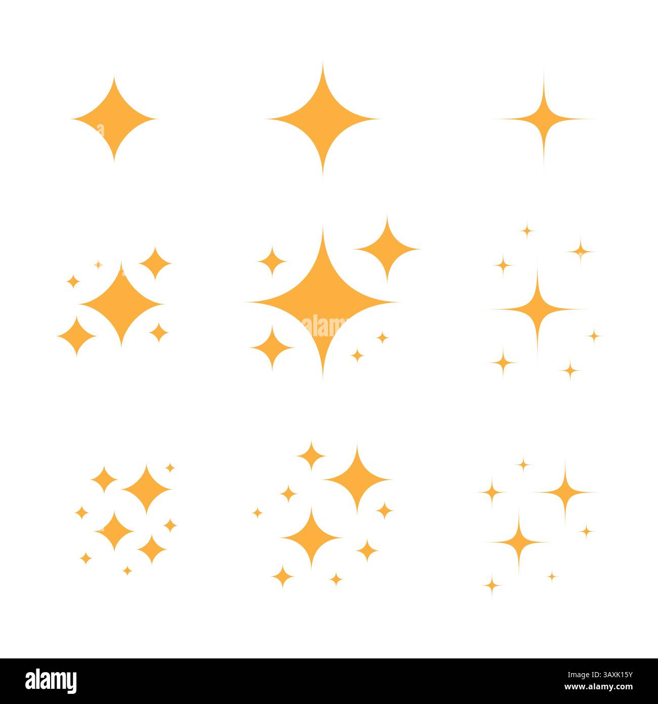 Star sparkles icon set Stock Vector