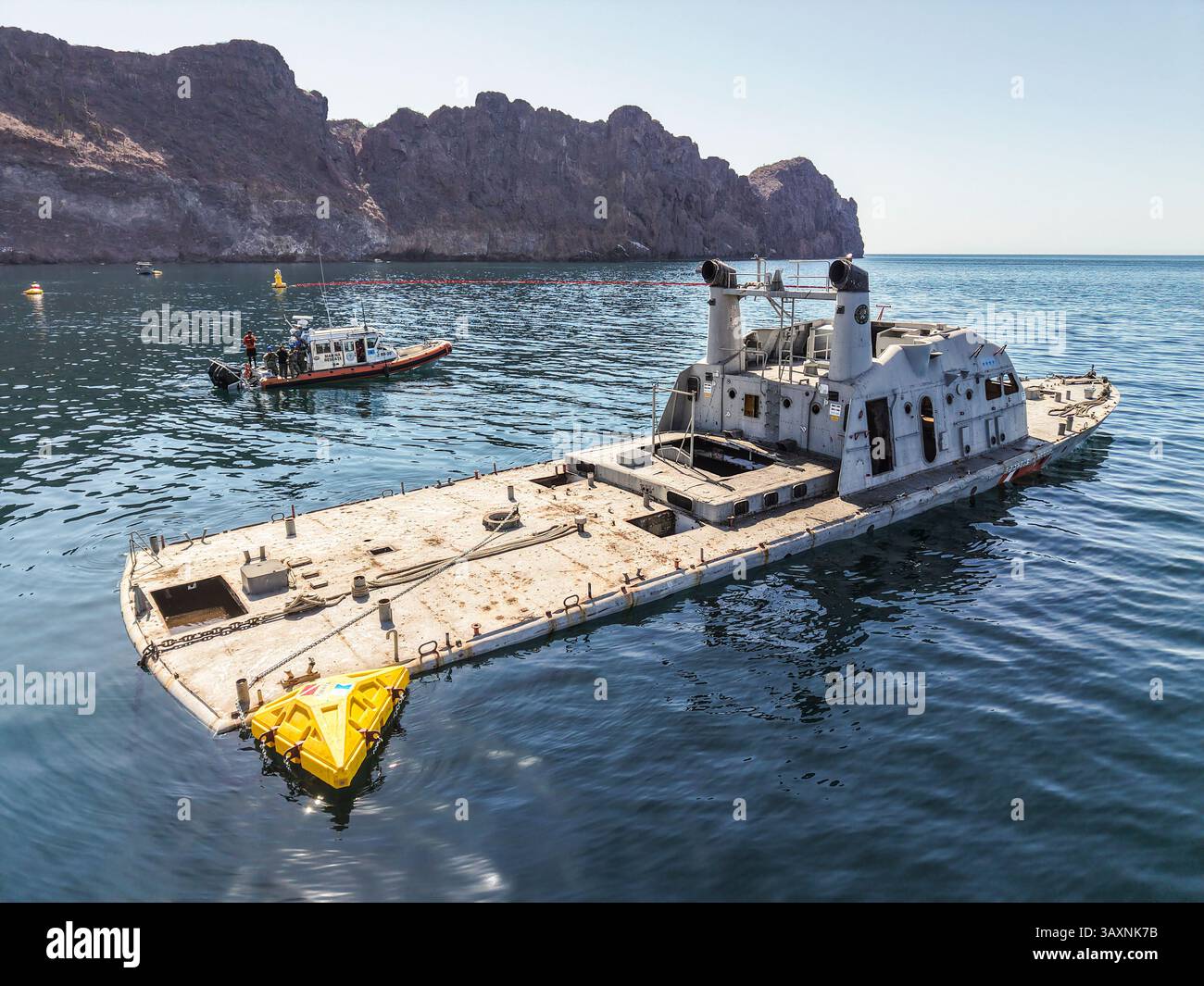 SAN CARLOS, MEXICO - APRIL 12: Aerial view of the ship sinking after ...
