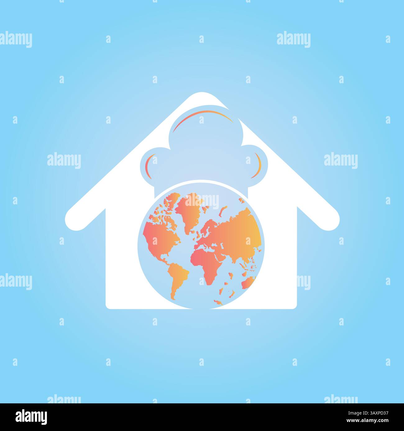 Cuisine global sea color background vector, map, Store Logo Stock Vector