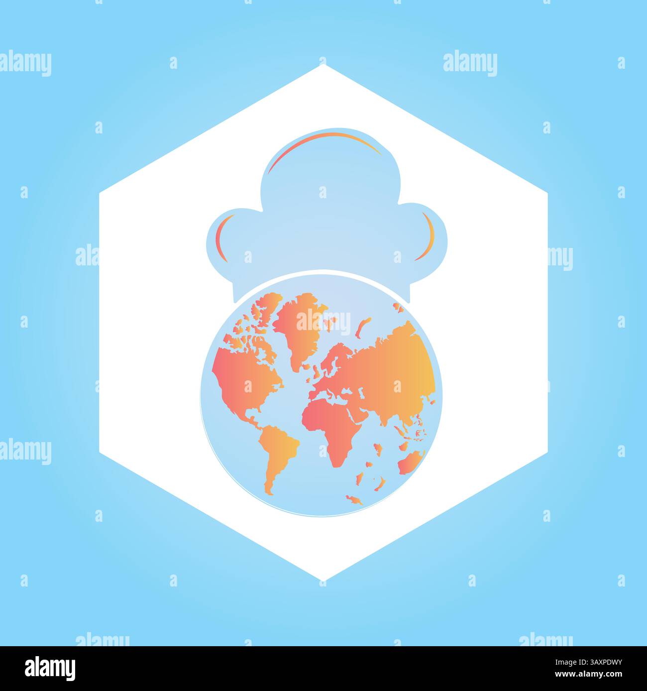 Cuisine global sea color background vector, map, Store Logo Stock Vector