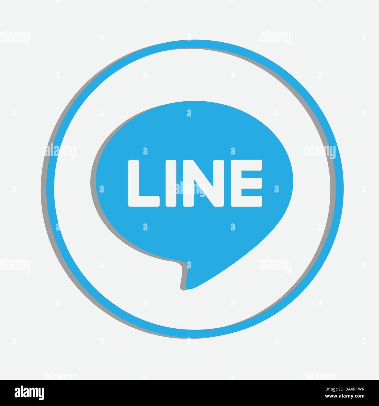 Line App Official icon and in Unique Blue Color icon, Vector art Stock Vector