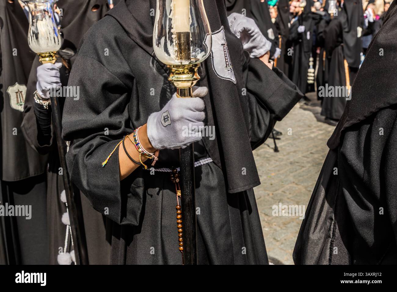 Good Friday procession En el Calvario in Cuenca. Plaza Mayor, Cuenca, Castile-La Mancha, Spain Stock Photo
