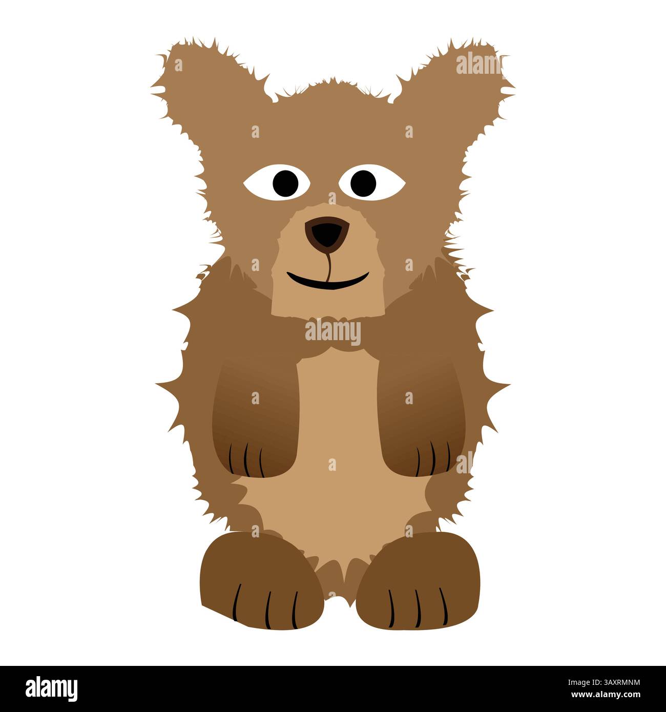 Cute brown bear isolated on a white background; vector illustration ...