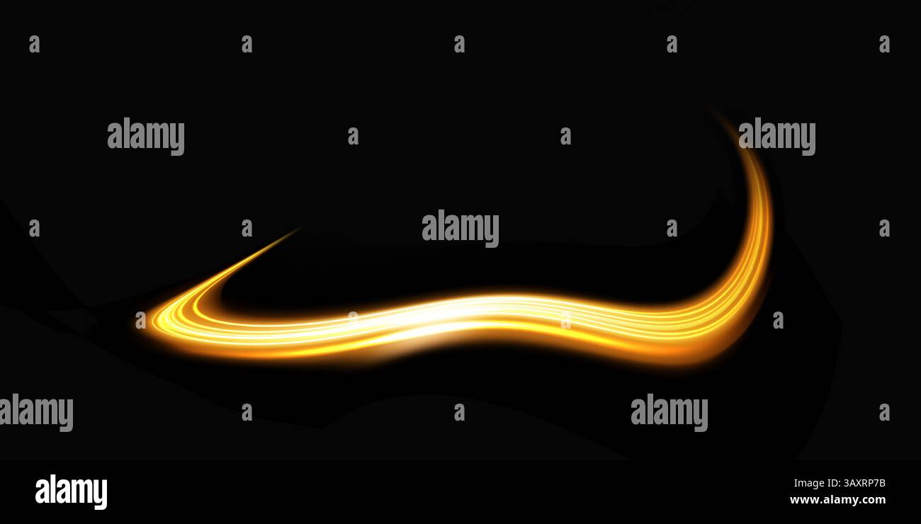 Stunning Golden Wave Effect Set Against a Dark Black Background ...