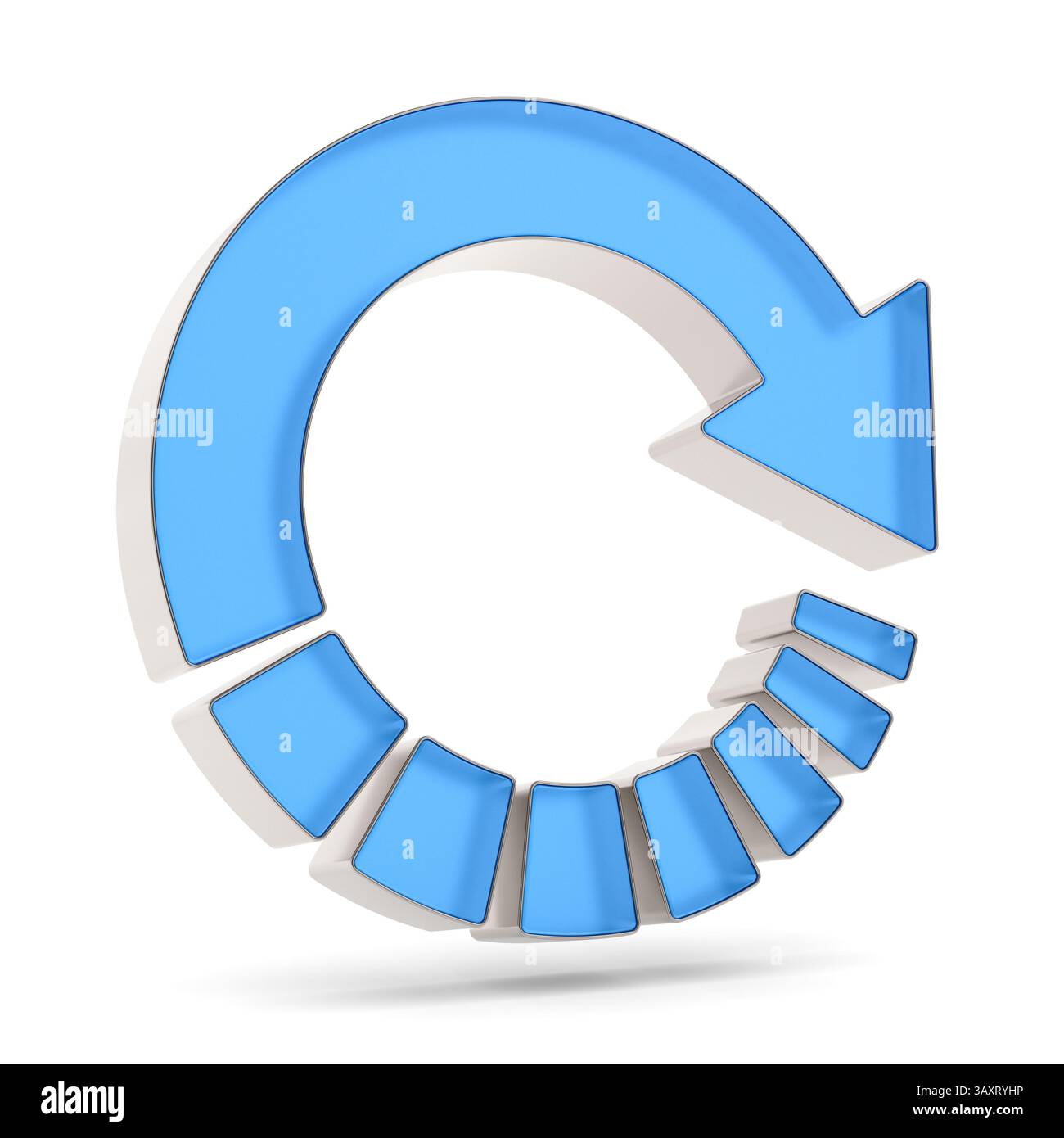 glass arrow on white background. Isolated 3D illustration Stock Photo