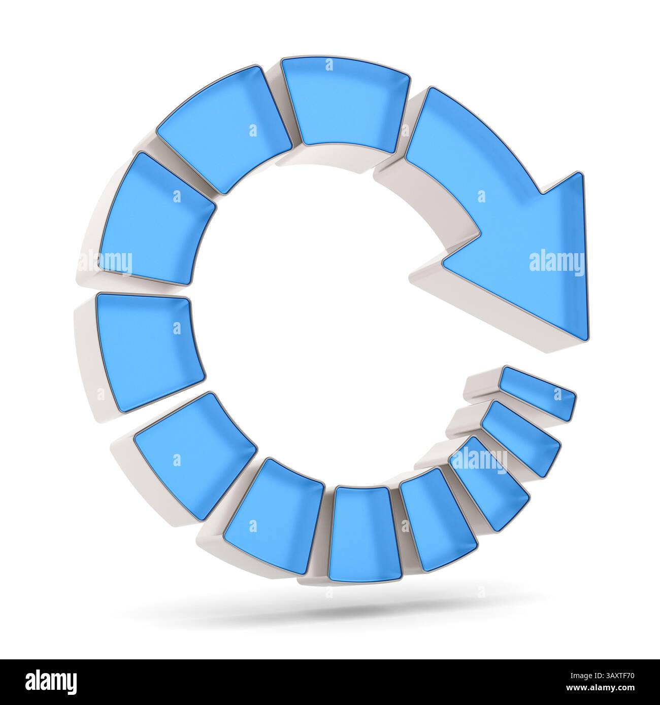 glass arrow on white background. Isolated 3D illustration Stock Photo