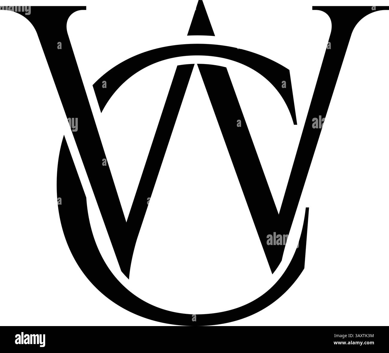 CW, WC fashion logo Stock Vector