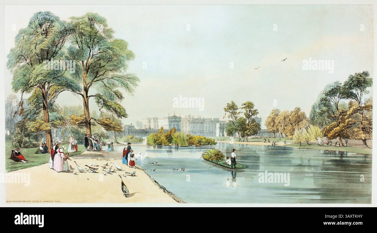 St james park london antique hi-res stock photography and images