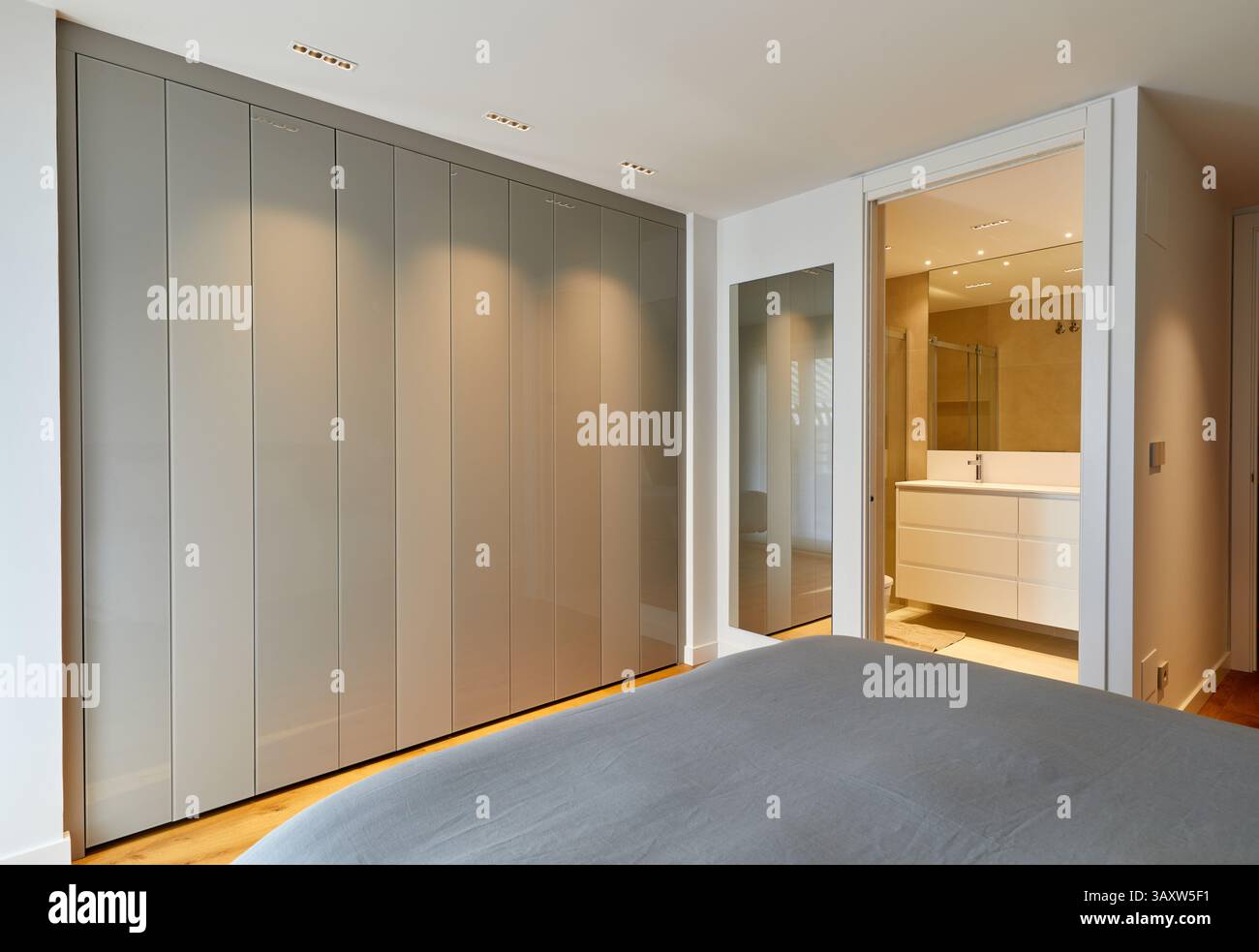 Bedroom, interior design, Home, Basque Country, Spain Stock Photo