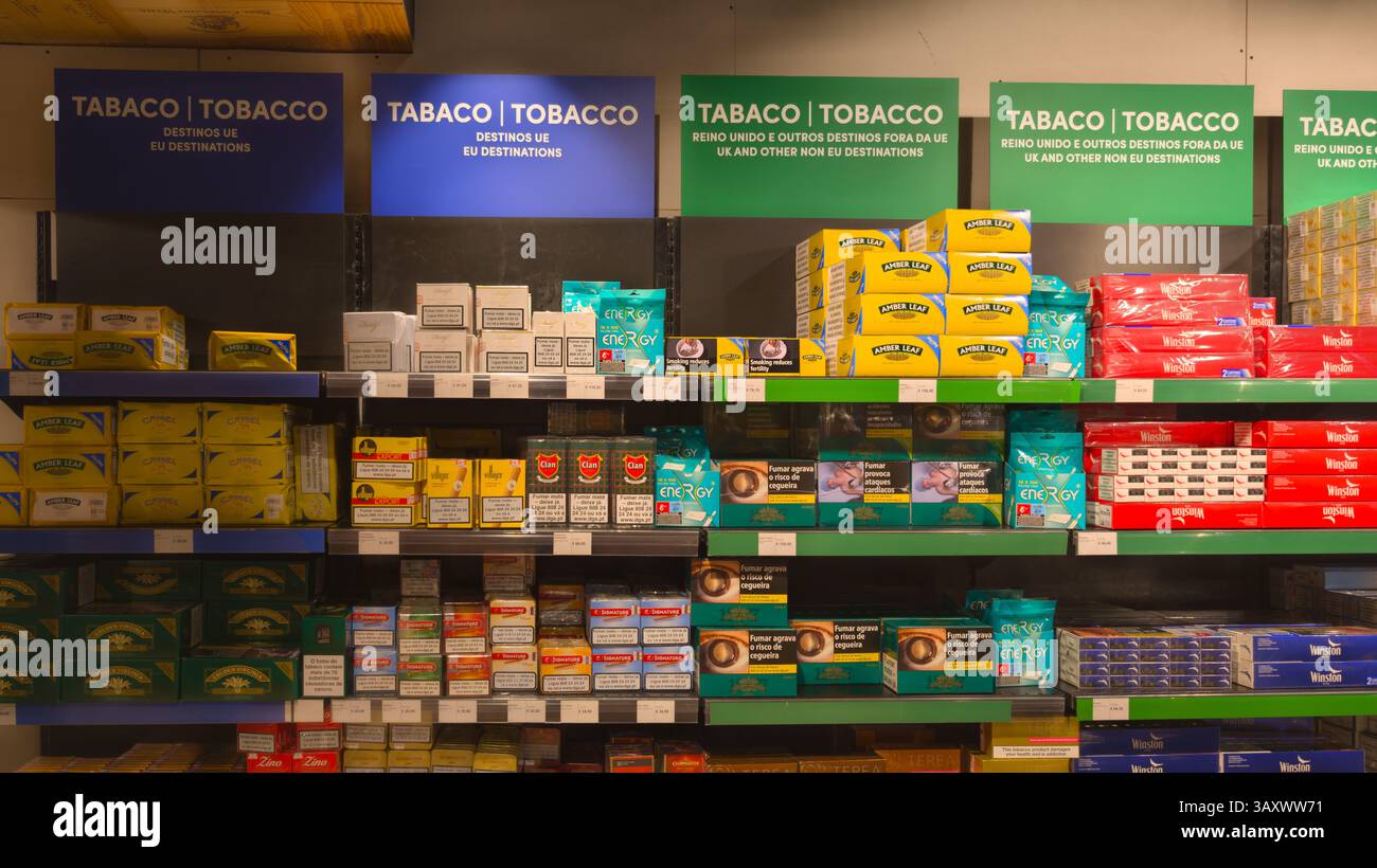 Tobacco products in a duty free shop hi-res stock photography and images
