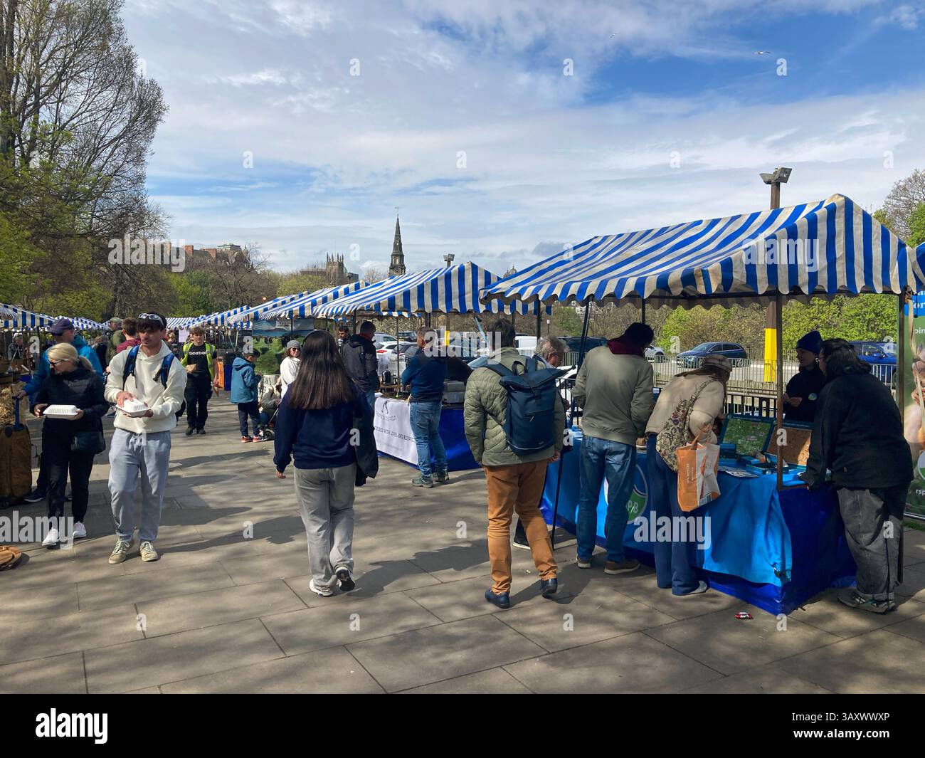 Edinburgh Farmers Market, Castle Terrace, Edinburgh Scotland - Smartphone Captured Stock Image