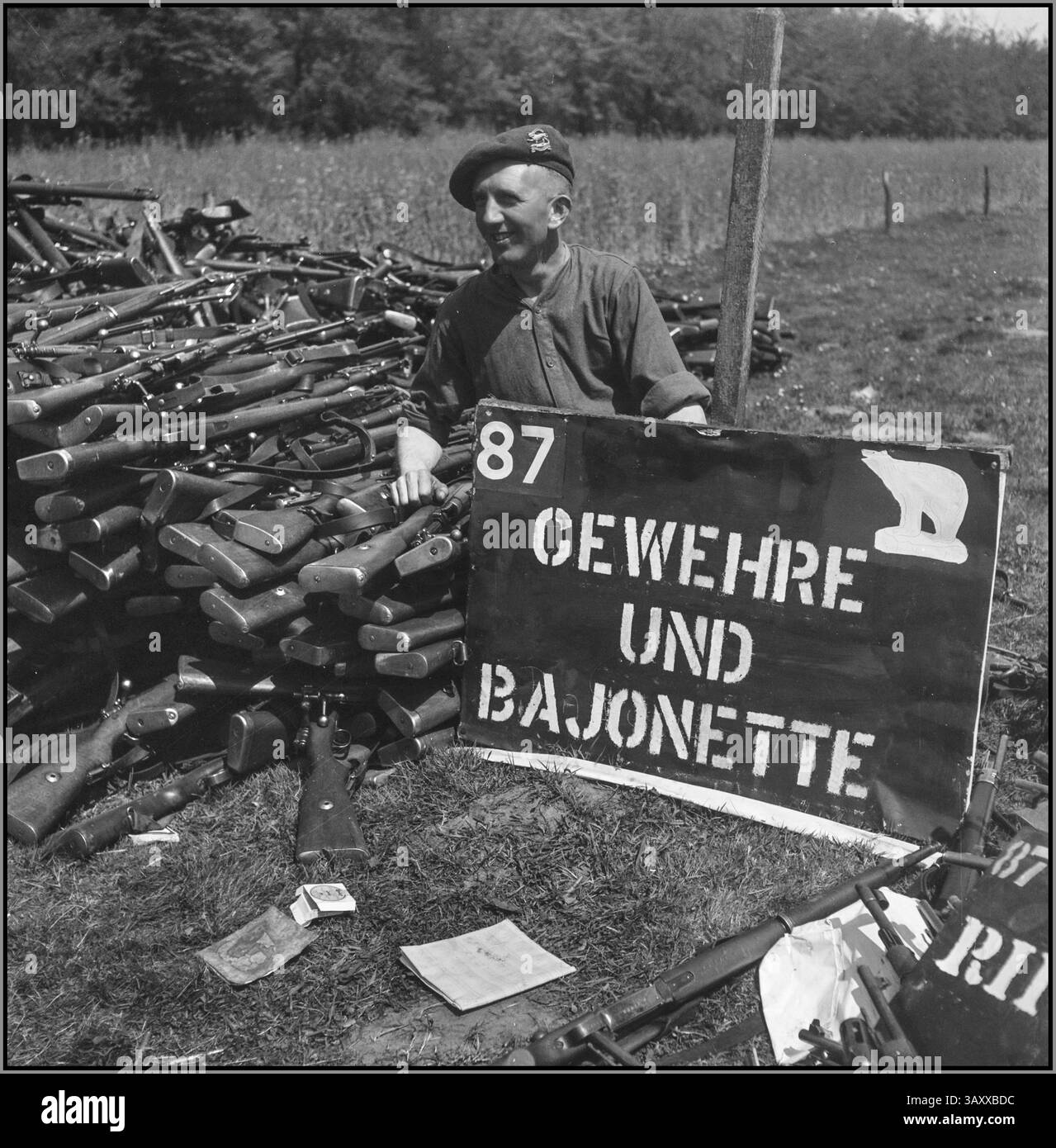 NAZI SURRENDER Holland VE Day +2 Soest Utrecht Holland The weapons ...