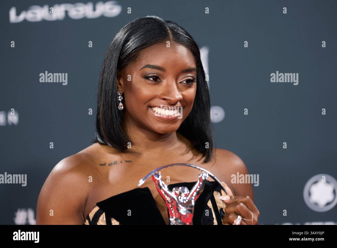 Simone Awore Simone Biles Sportswoman of the Year Award poses as Winner at the 25th ...