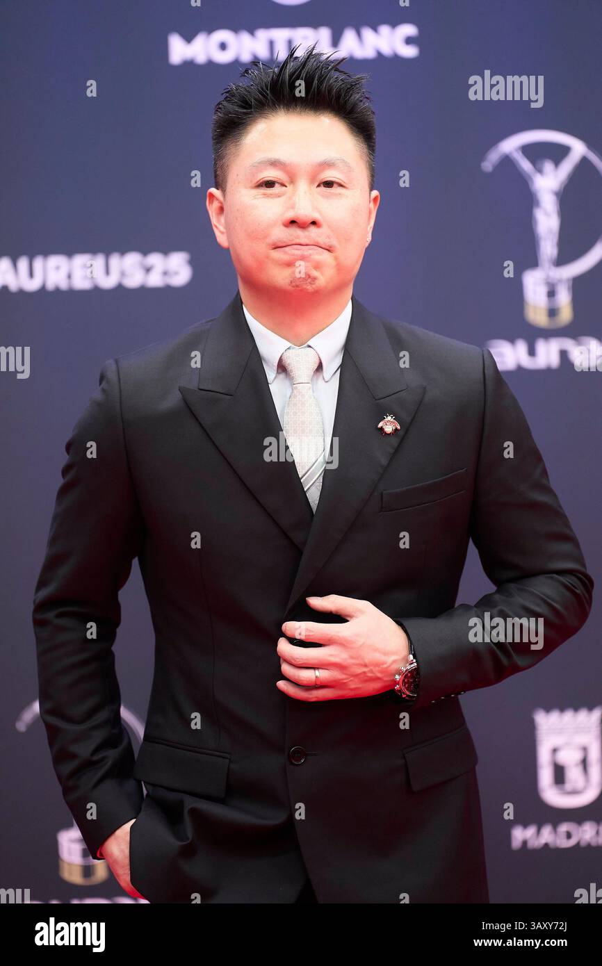 Madrid. Spain. 20250422,  Li Xiaopeng attends 25th Anniversary Laureus World Sports Awards - Red Carpet at Palacio de Cibeles on April 22, 2025 in Madrid, Spain Credit: MPG/Alamy Live News Stock Photo