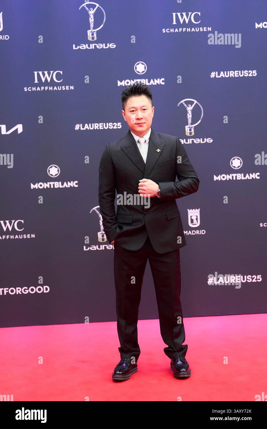 Madrid. Spain. 20250422,  Li Xiaopeng attends 25th Anniversary Laureus World Sports Awards - Red Carpet at Palacio de Cibeles on April 22, 2025 in Madrid, Spain Credit: MPG/Alamy Live News Stock Photo