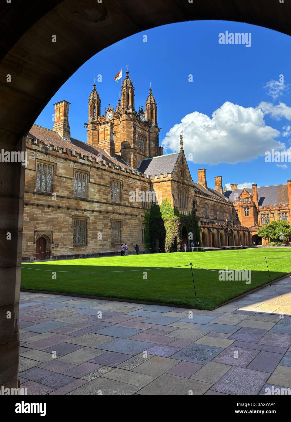 Looking into the University of Sydney Main Quadrangle, Sydney, New South Wales, Australia. No PR or M - Smartphone Captured Stock Image
