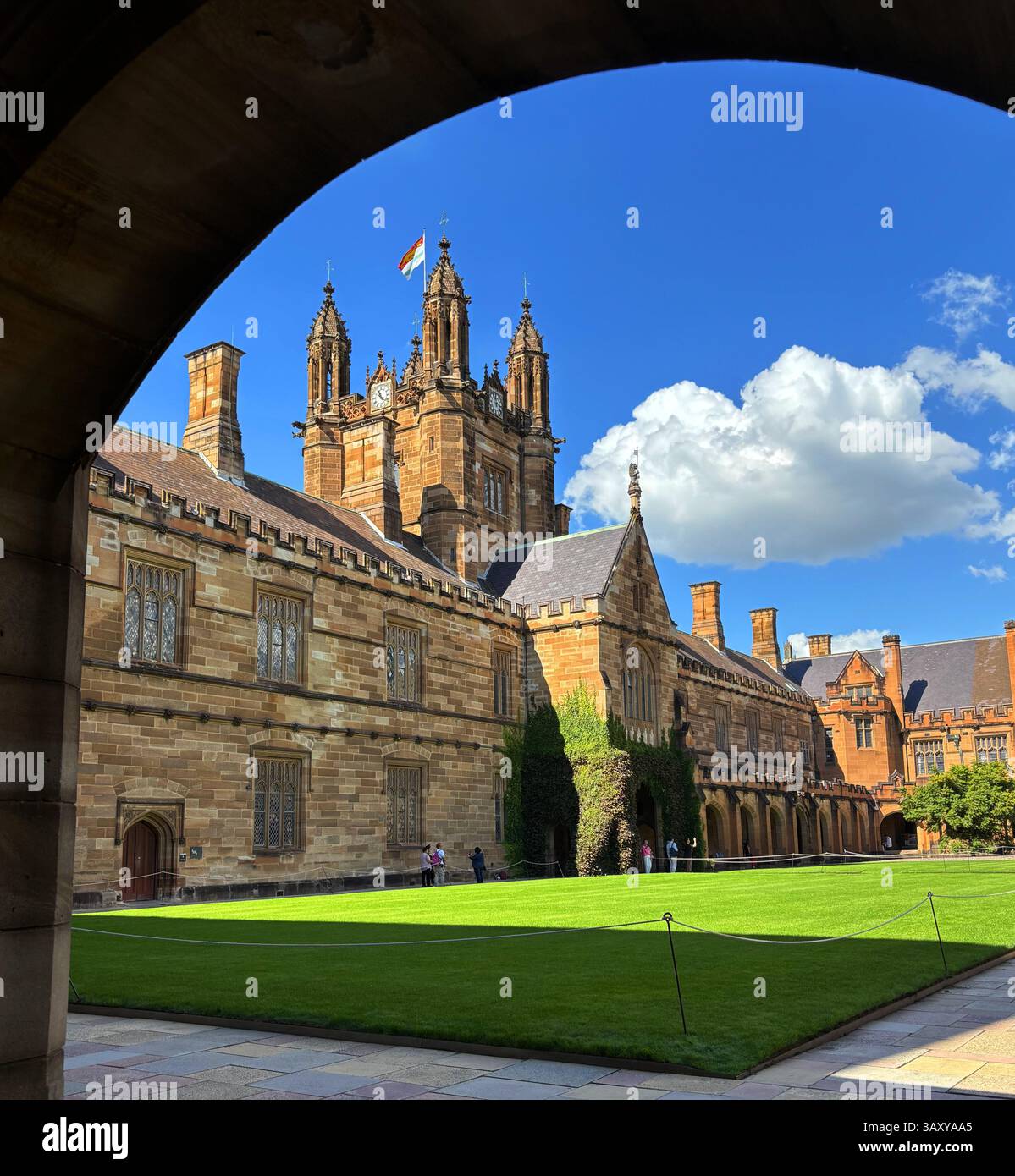 Looking into the University of Sydney Main Quadrangle, Sydney, New South Wales, Australia. No PR or M - Smartphone Captured Stock Image